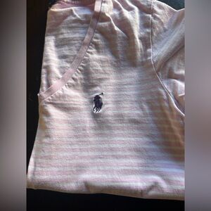 Polo by Ralph Lauren Women's Light Pink Striped Tee